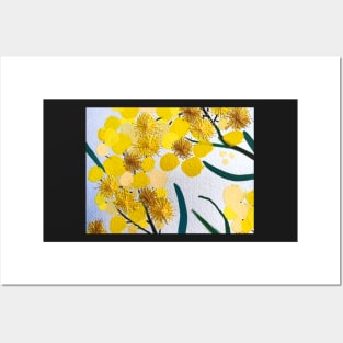 Golden Wattle Flowers by Leah Gay Posters and Art